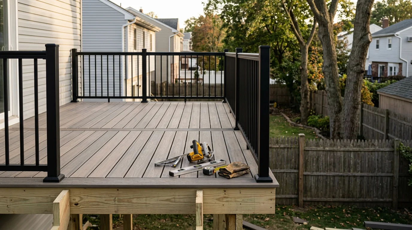 New deck construction on Staten Island home
