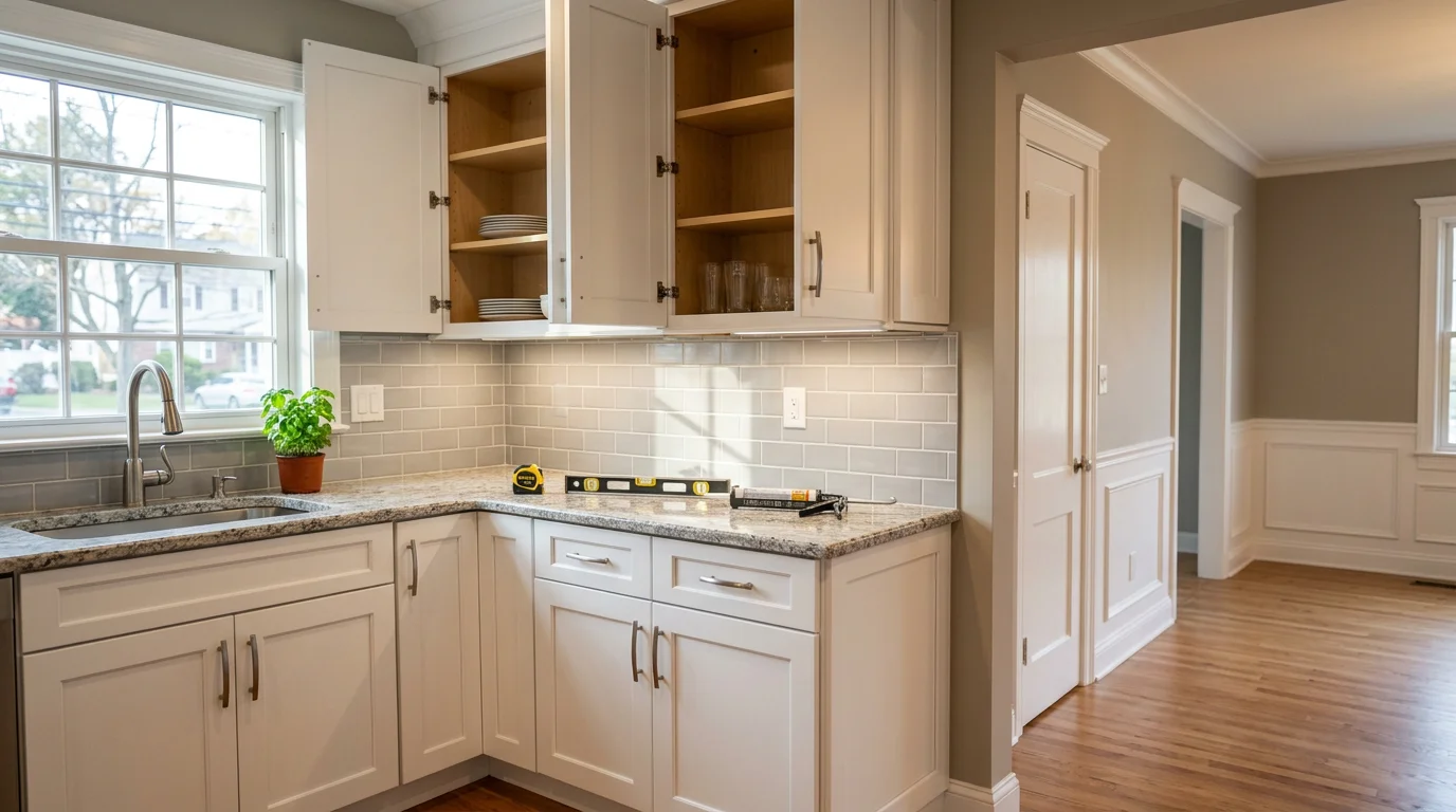 Modern kitchen with custom cabinetry and granite countertops